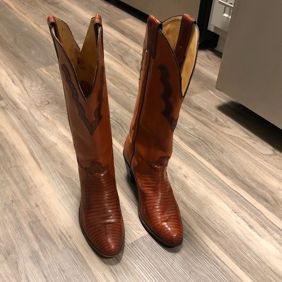 Shoes - 8B Vintage Redwood JUSTIN L 4429 Tall Lizard Boots